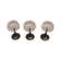 Set de 3 verres sur pied tige noire