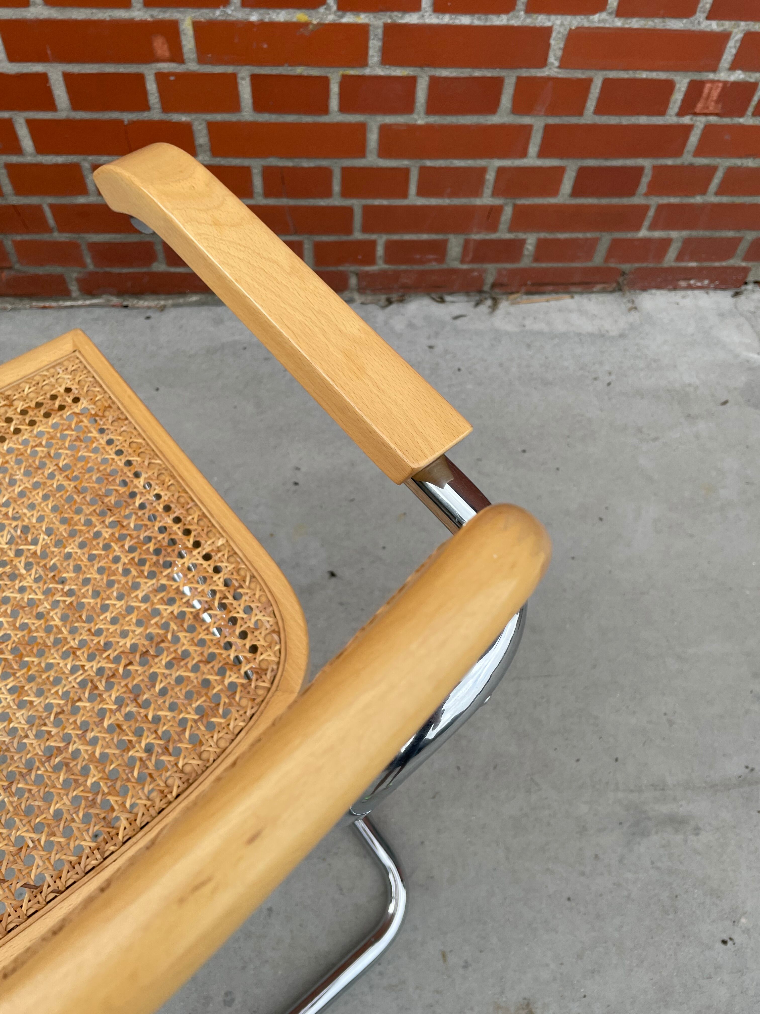 Chair Cesca model by Marcel Breuer with armrests B64