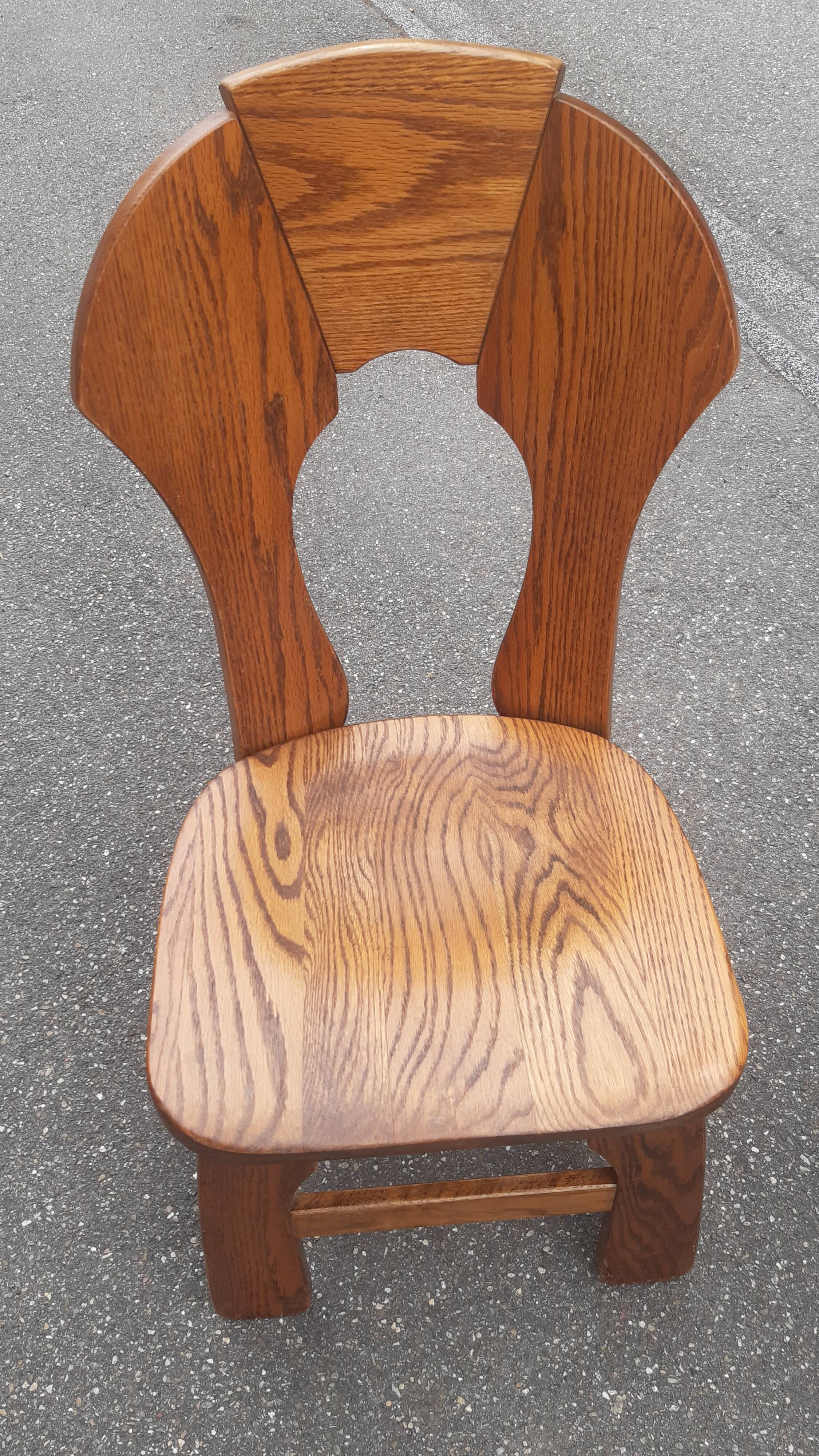 Brutalist chairs in solid oak mountain chalet decor