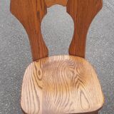 Brutalist chairs in solid oak mountain chalet decor