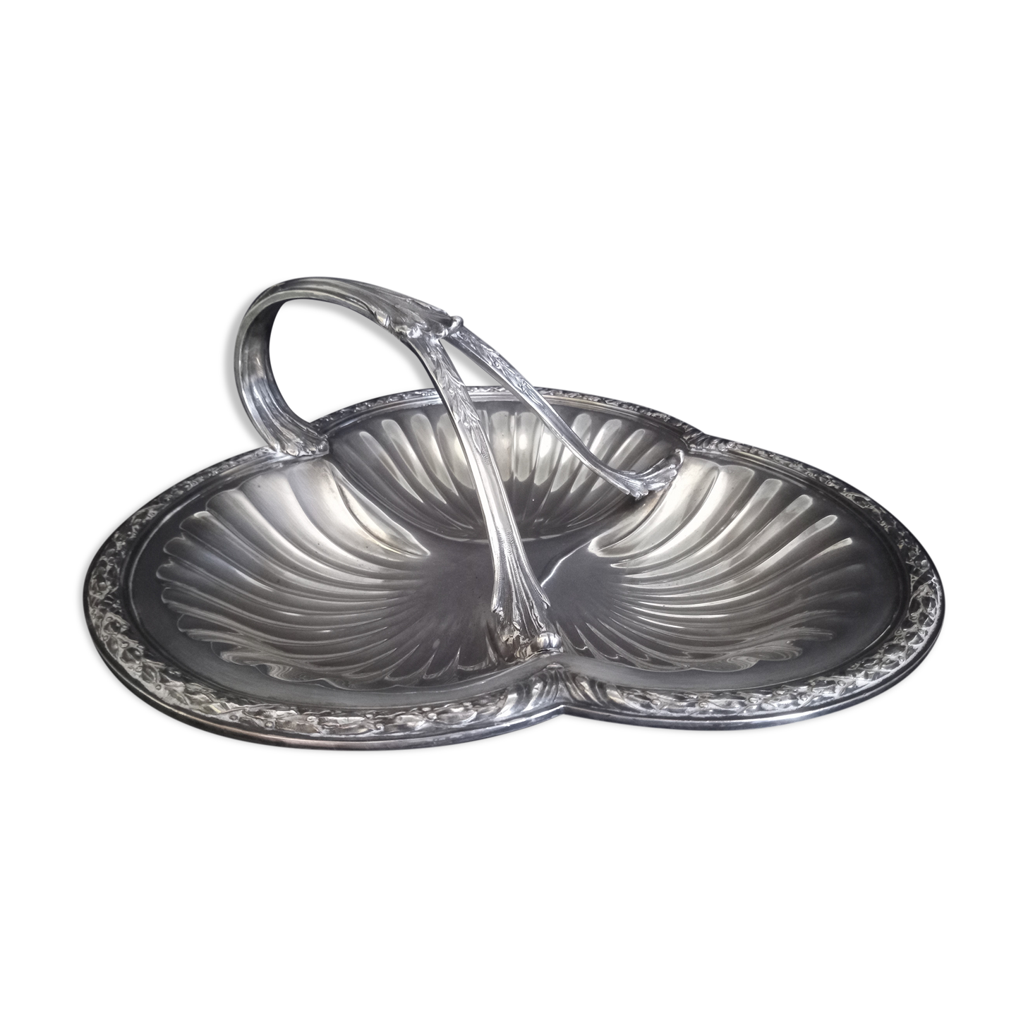 Servant on feet in silver metal louis XV style, goldsmith Victor Saglier 1897