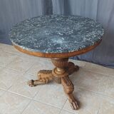 Walnut tripod pedestal table