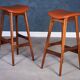 Bar Stools in Rosewood with Cognac Leather by Erik Buch for Dyrlund, 1960s, Set of 2