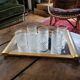 6 Nestlé glasses – faceted pressed glass – 1970s.