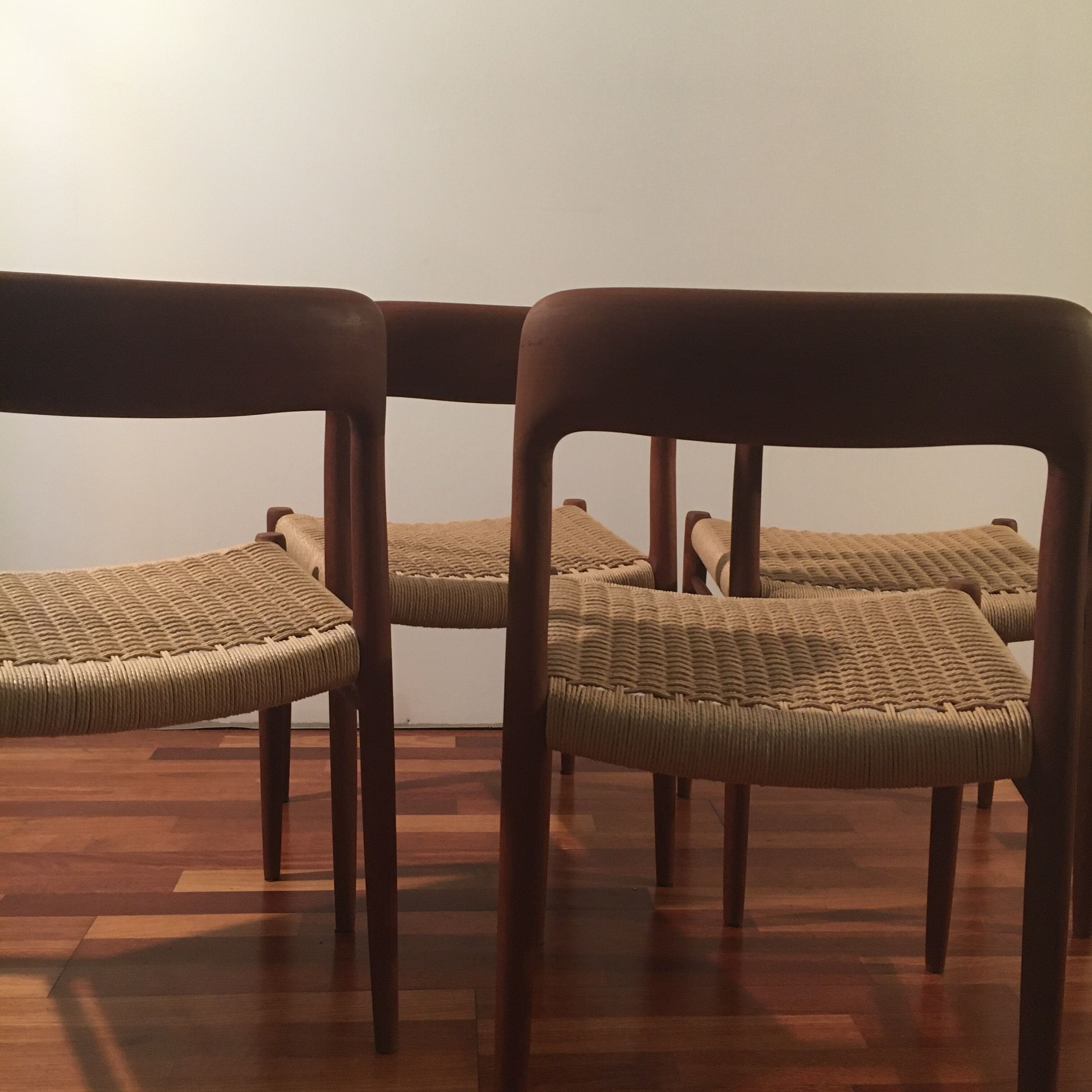 No.75 chairs & table by Niels Otto Muller for J.L. Mollers, 1950s