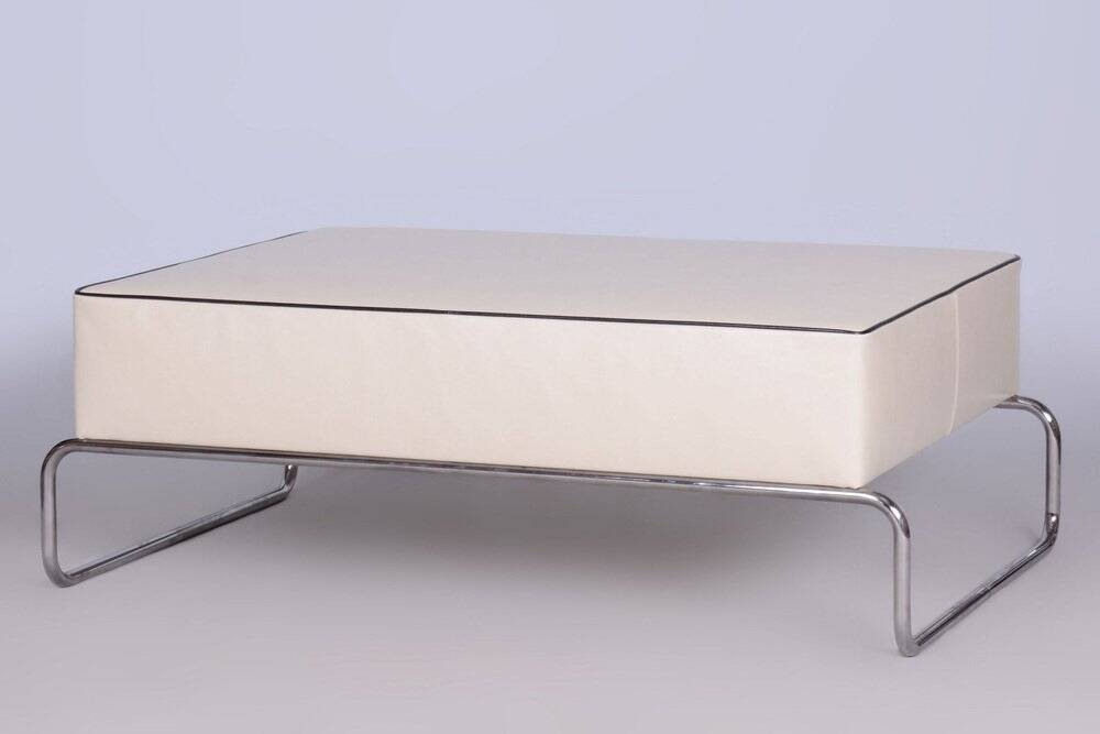 Bauhaus Stool or Coffee Table in Chromed Steel, Czechia, 1930s