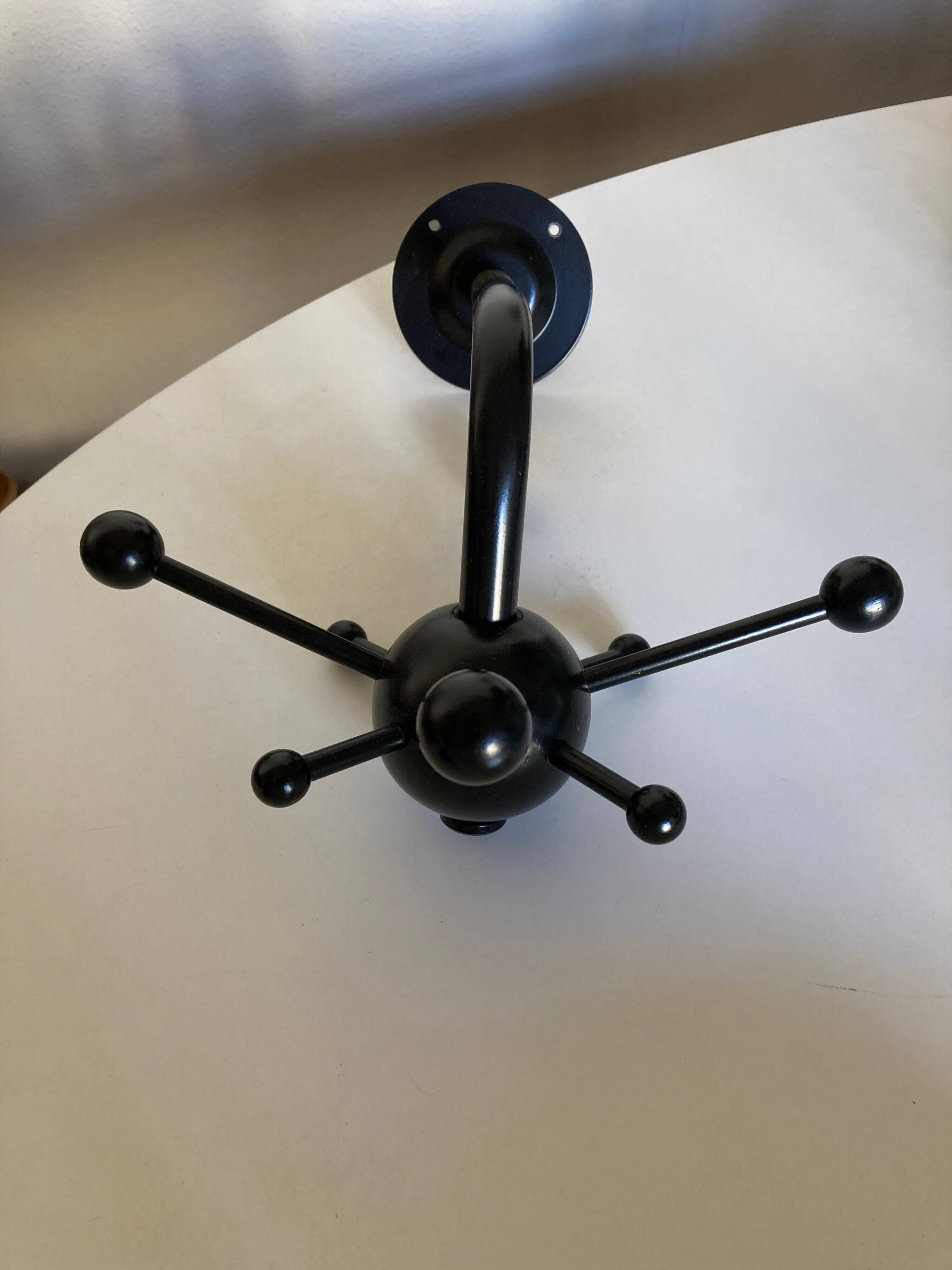 Pair of black space age sputnik coat racks