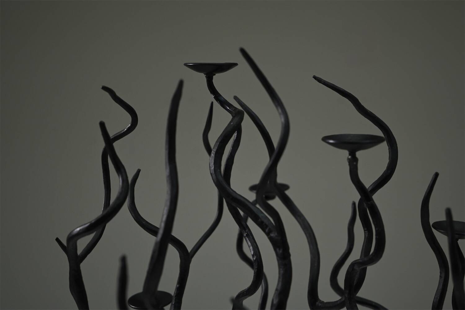 Black brutalist tree candle holder “tree of life” 1970s.