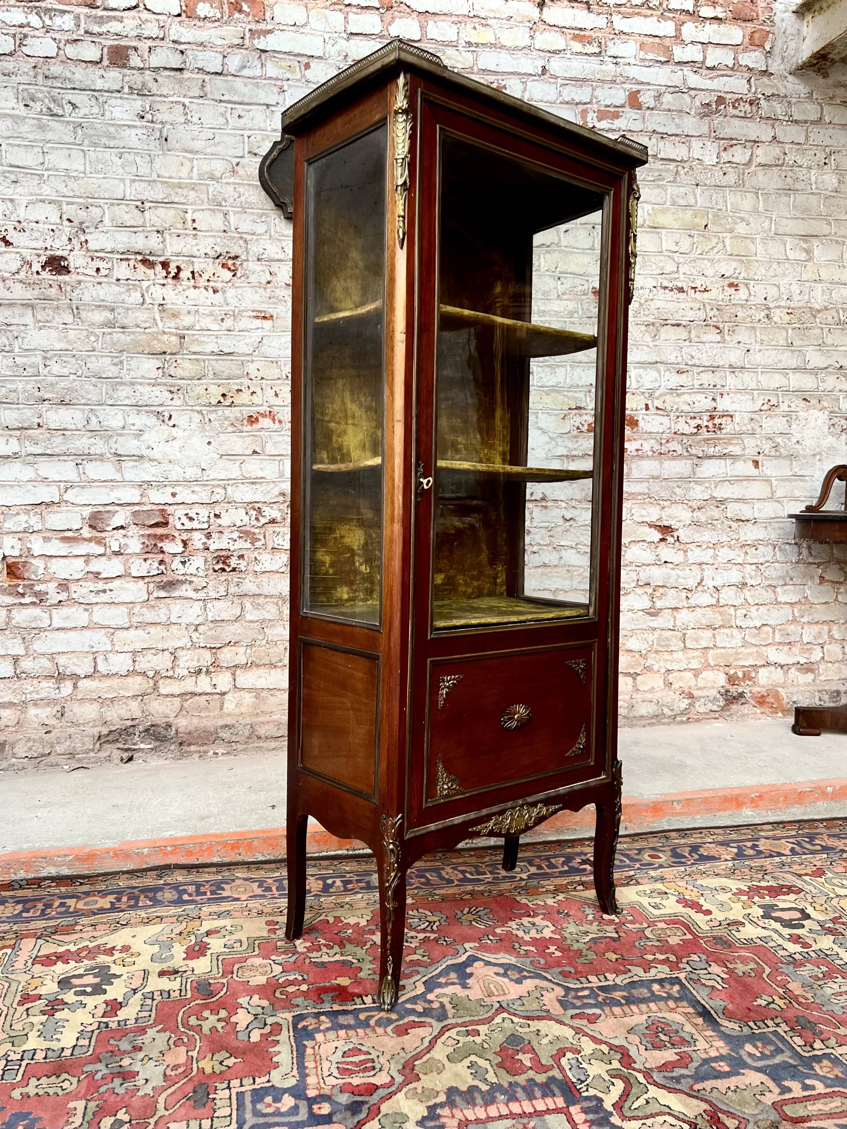 Mahogany showcase Louis XVI XIX style Century