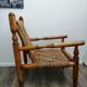 Fauteuil bois et corde années 50