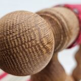 1970s, Danish highback rocking chair, oak wood, furniture wool, original condition.