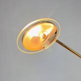 Dutch design brass and glass counter balance floorlamp by herda, 1970s