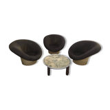 3 Fauteuils "Mushroom" Space age 1970