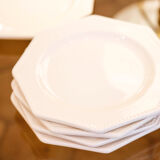 Lot 5 plates dessert enamelled octagonal