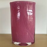 Vintage pink glass paste vase