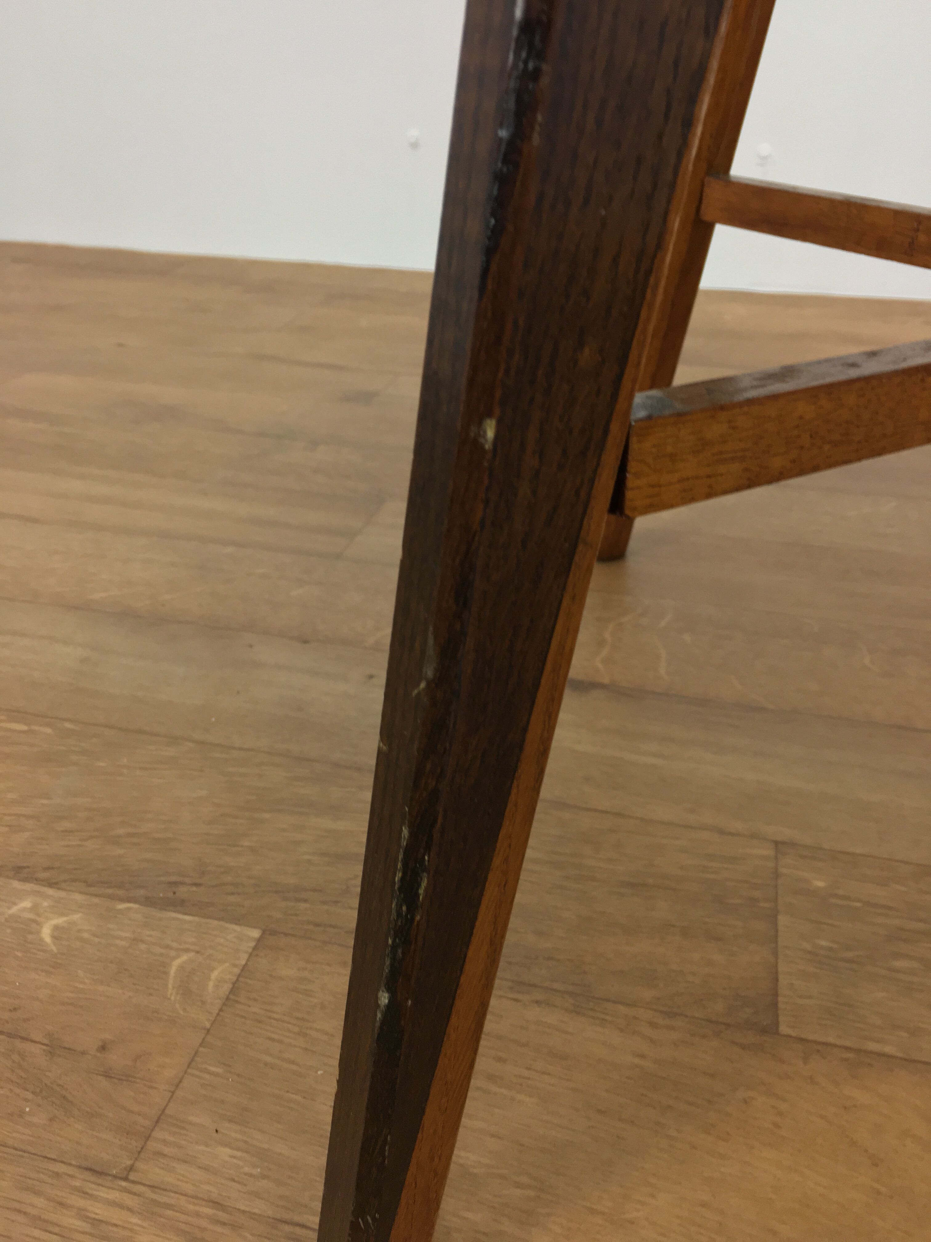 Wooden clover side table, compass feet, 50s