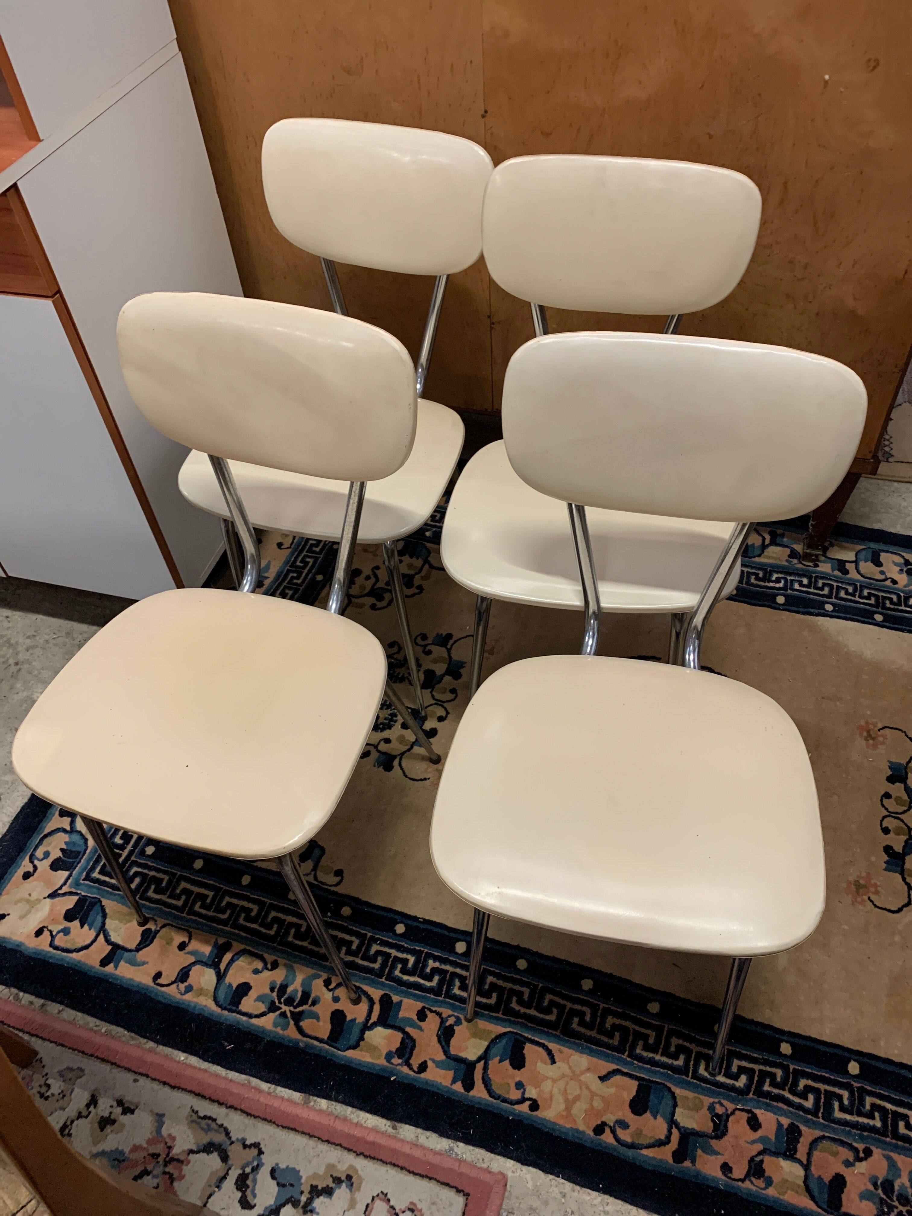 Set of 4 skaï kitchen chairs