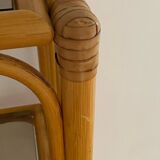 Bamboo and smoked glass shelf