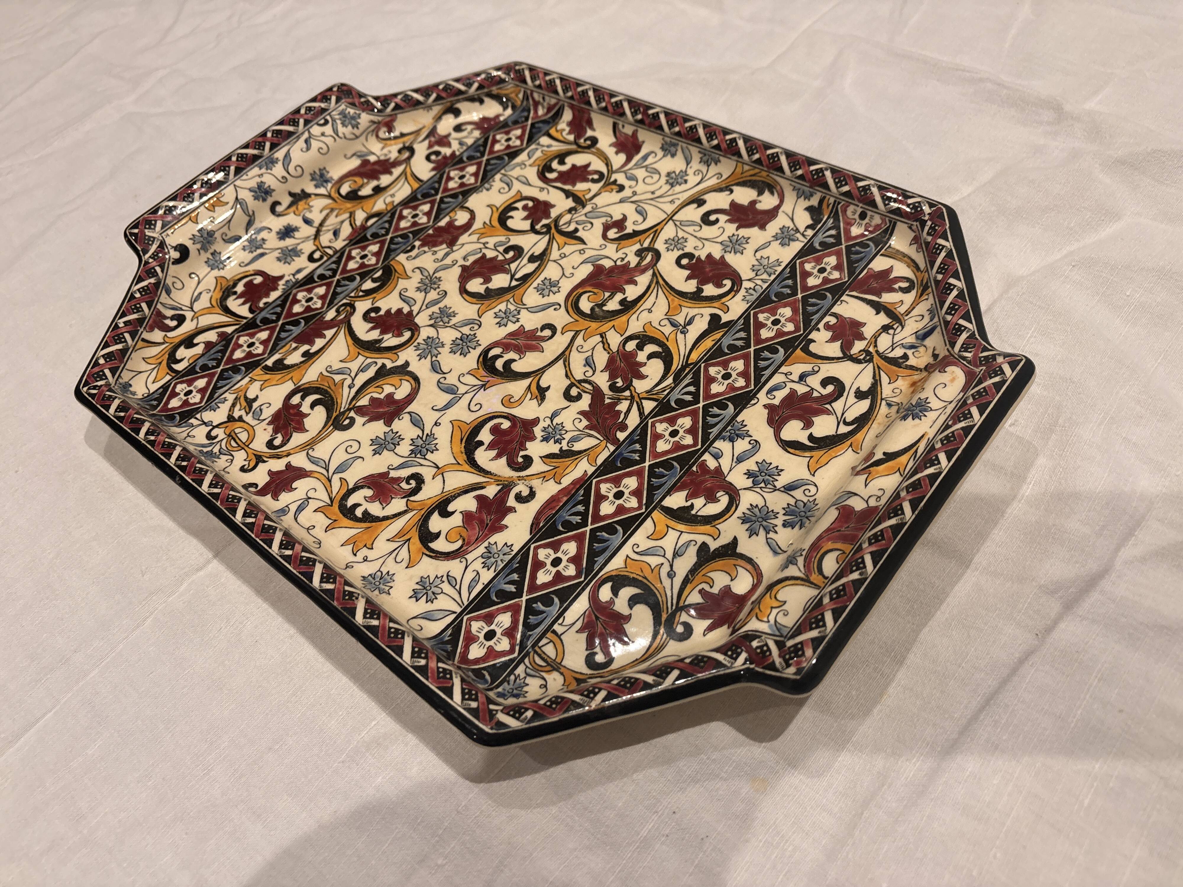 Dish for cheese from Gien, France, 1960