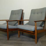Pair of scandinavian armchairs in teak 1960