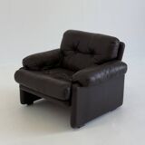 Fauteuil Coronado vintage B&B Italia en cuir marron foncé