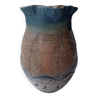 Terracotta vase signed Larozas