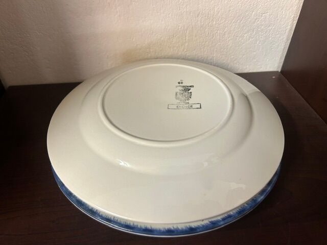 Set of 3 "didier" plates with floral decoration sarreguemines earthenware