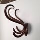 Thonet style curved wood wall coat rack