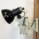 Vintage industrial black enamel scissor wall lamp, 1950s