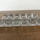 Set of six Art Deco glass knife holders