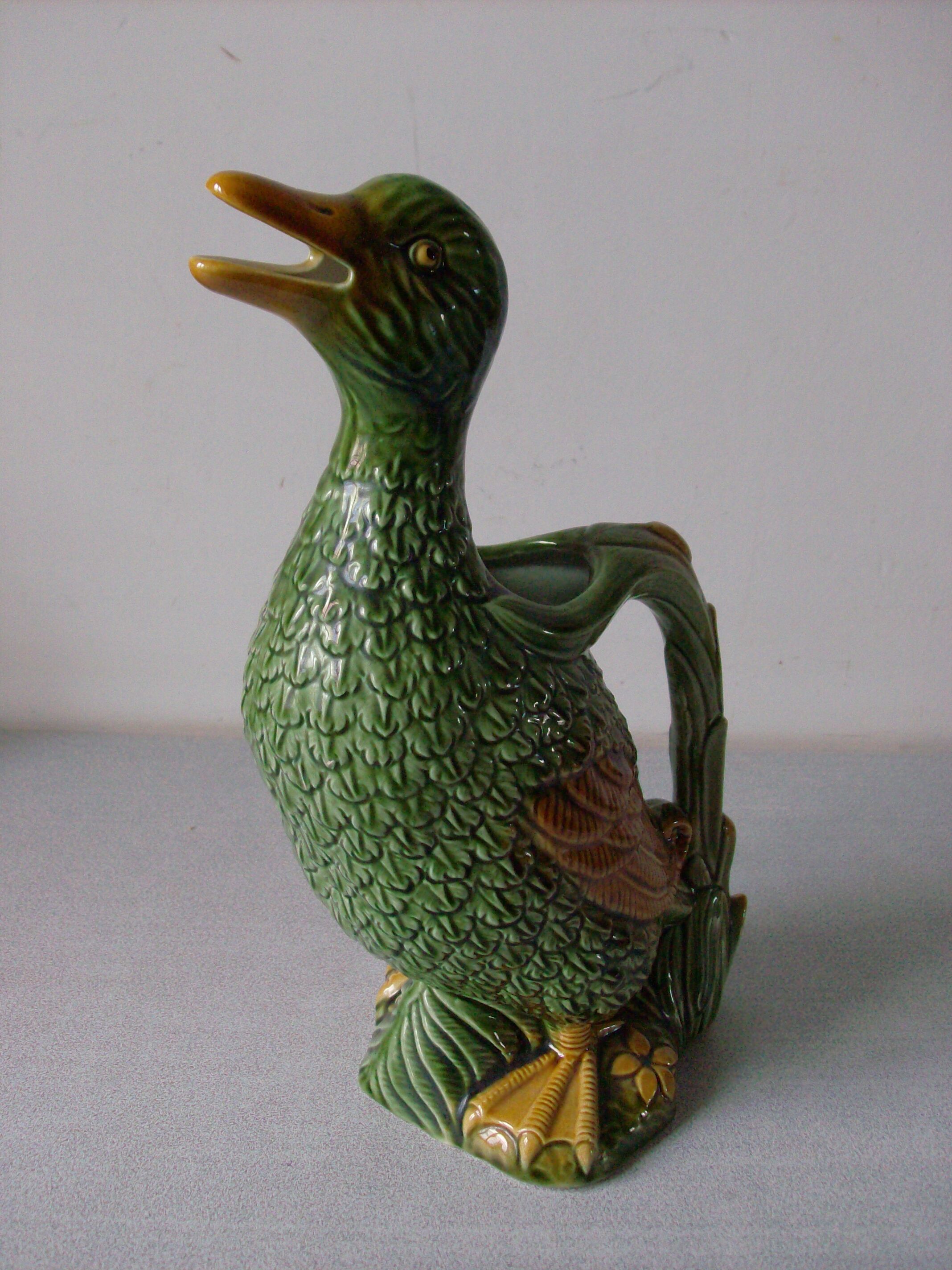 Duck jug carafe ceramic slip What's Vincent 28 cm