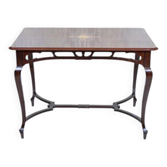 Art Nouveau Mahogany Center Table, 1950s