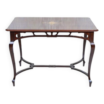 Table centrale en acajou Art Nouveau, années 1950