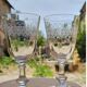6 engraved glass wine/water glasses from the early 20th century.