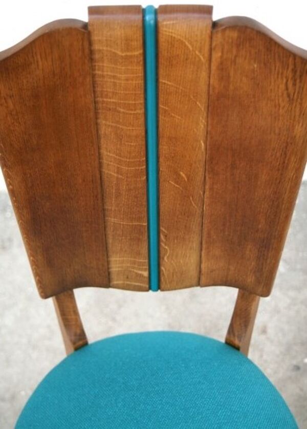 Lot de 6 chaises vintage turquoise