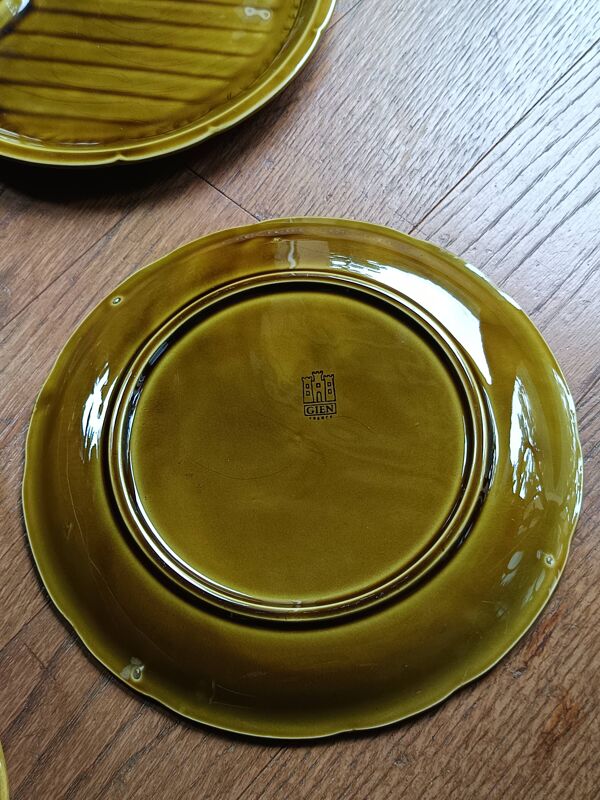 service à asperges faience brillante Gien 1970