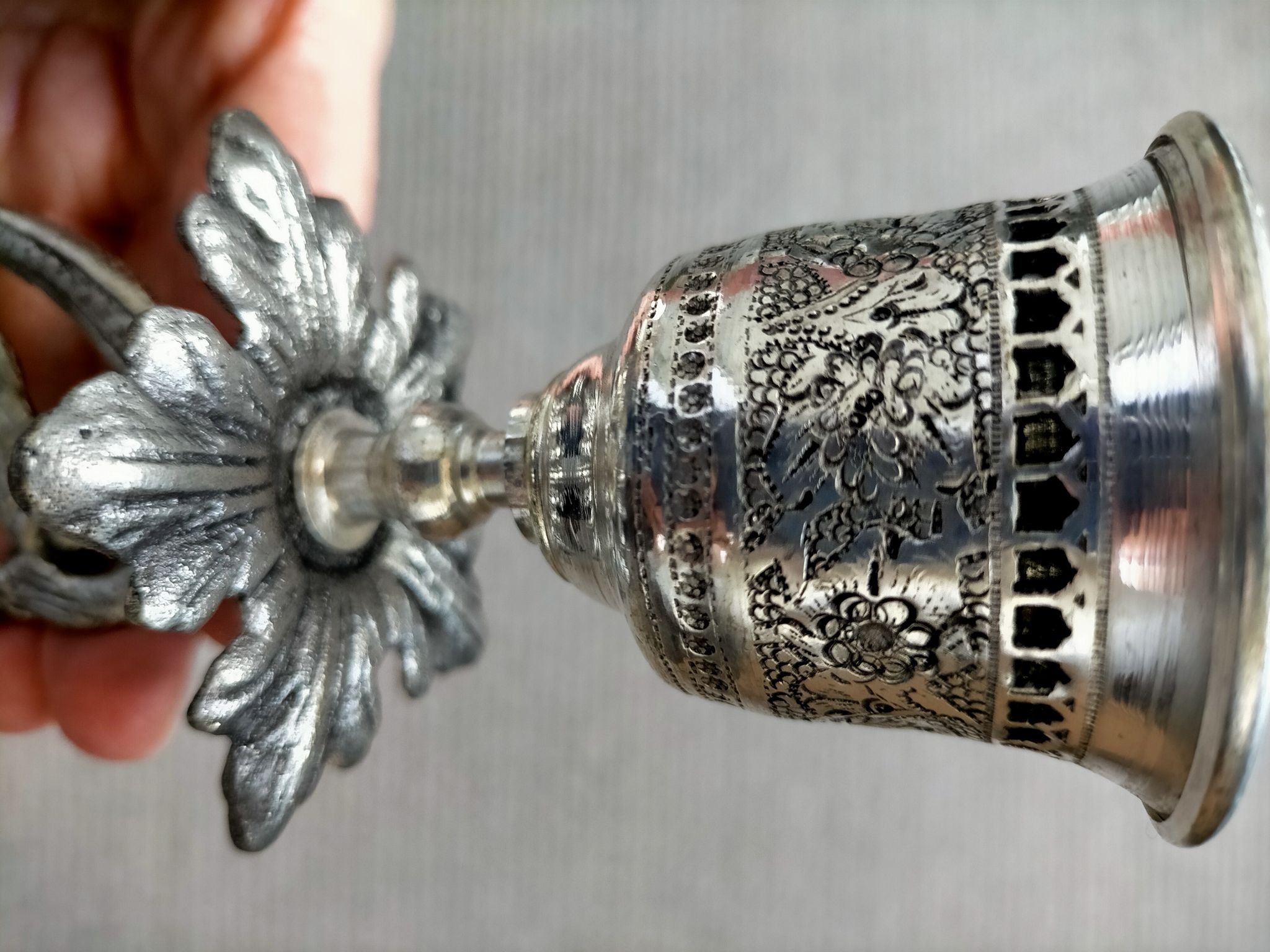 Two-arm metal candlestick