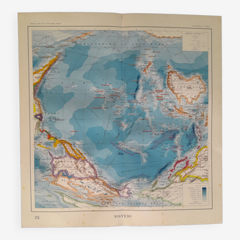 Une carte géographique issue atlas quillet 1925 carte : océanie  tache de rousseur