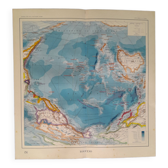 Une carte géographique issue atlas quillet 1925 carte : océanie  tache de rousseur
