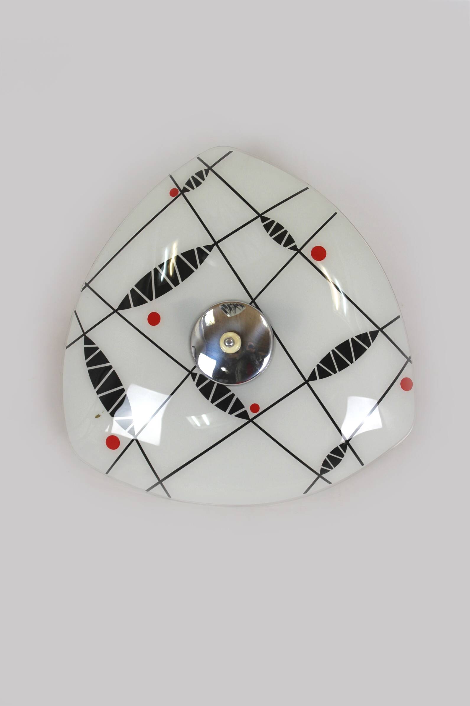 Mid-Century Czech Glass Pendant Lamps with Colorful Decor, 1970s, Set of 6