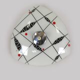 Mid-Century Czech Glass Pendant Lamps with Colorful Decor, 1970s, Set of 6