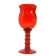 Baroque decorative goblet, red glass, KIS, Krakow Glass Institute, 1970s