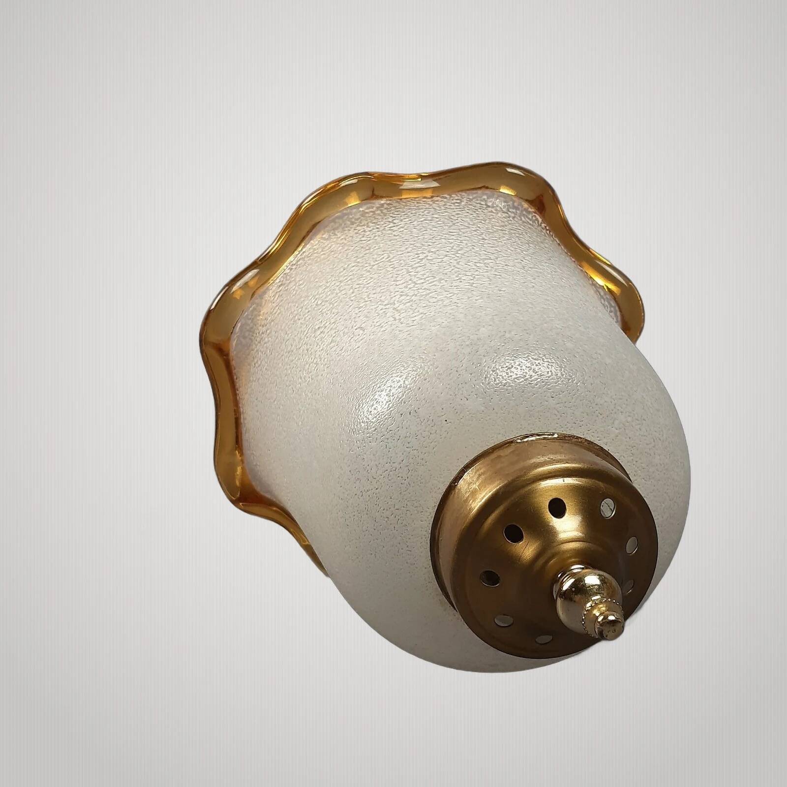 Lampe de Table Verre Murano Laiton Champignon Design Moderne Ans ‘70