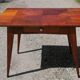 bureau table bois mssif avec tiroirs pieds compas