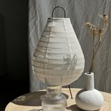 Ribbed glass ball vase