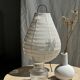 Ribbed glass ball vase