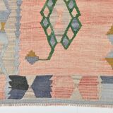 5x8 Vintage Samon Pink & Light Grey Vintage Oushak Area Rug, 161x255 cm