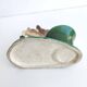 Old empty inkwell ceramic fawn pocket