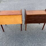 Danish teak bedside tables with rope shelves, 1967, set of 2