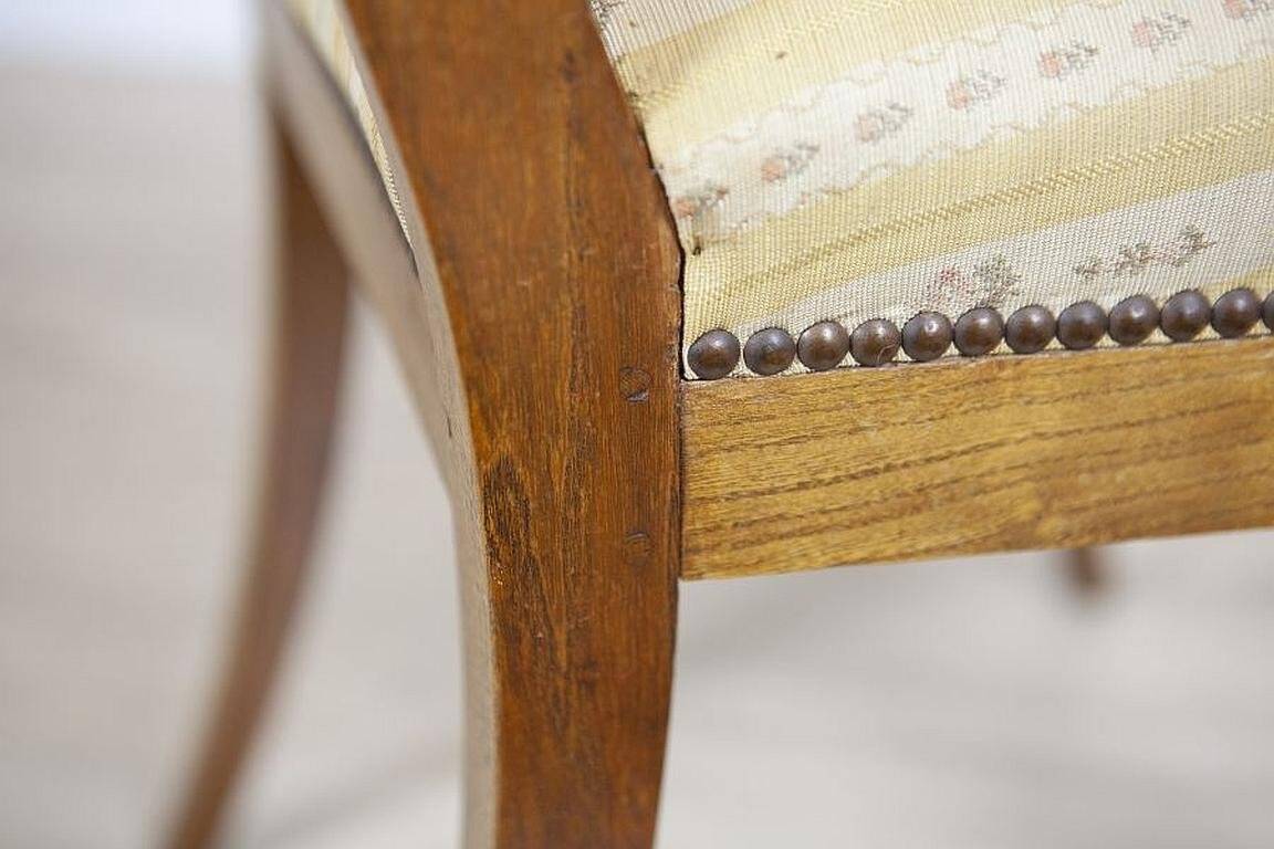 Set of 2 Ash Chairs in White Upholstery, 1950s